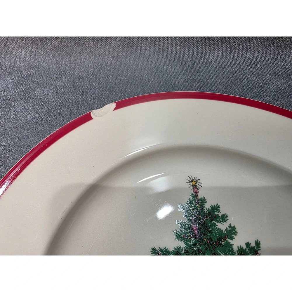 Taylor Smith & Taylor Holly & Spruce Christmas Dinnerware Set 4 Place Settings